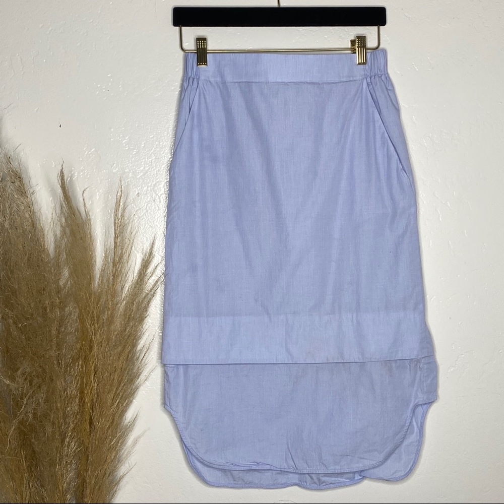 COS Side Vents Light Blue Lined Midi Skirt US 6